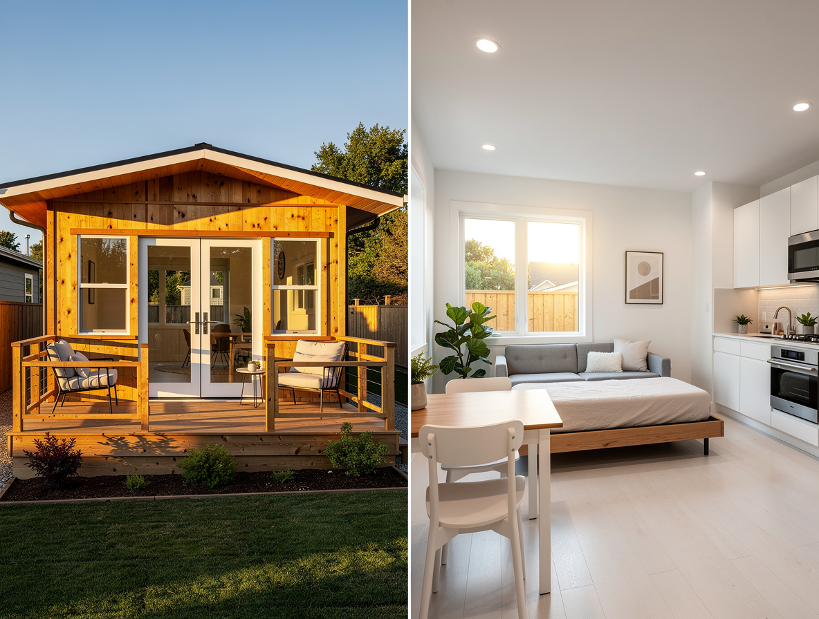 A backyard ADU blends seamlessly with the main residence