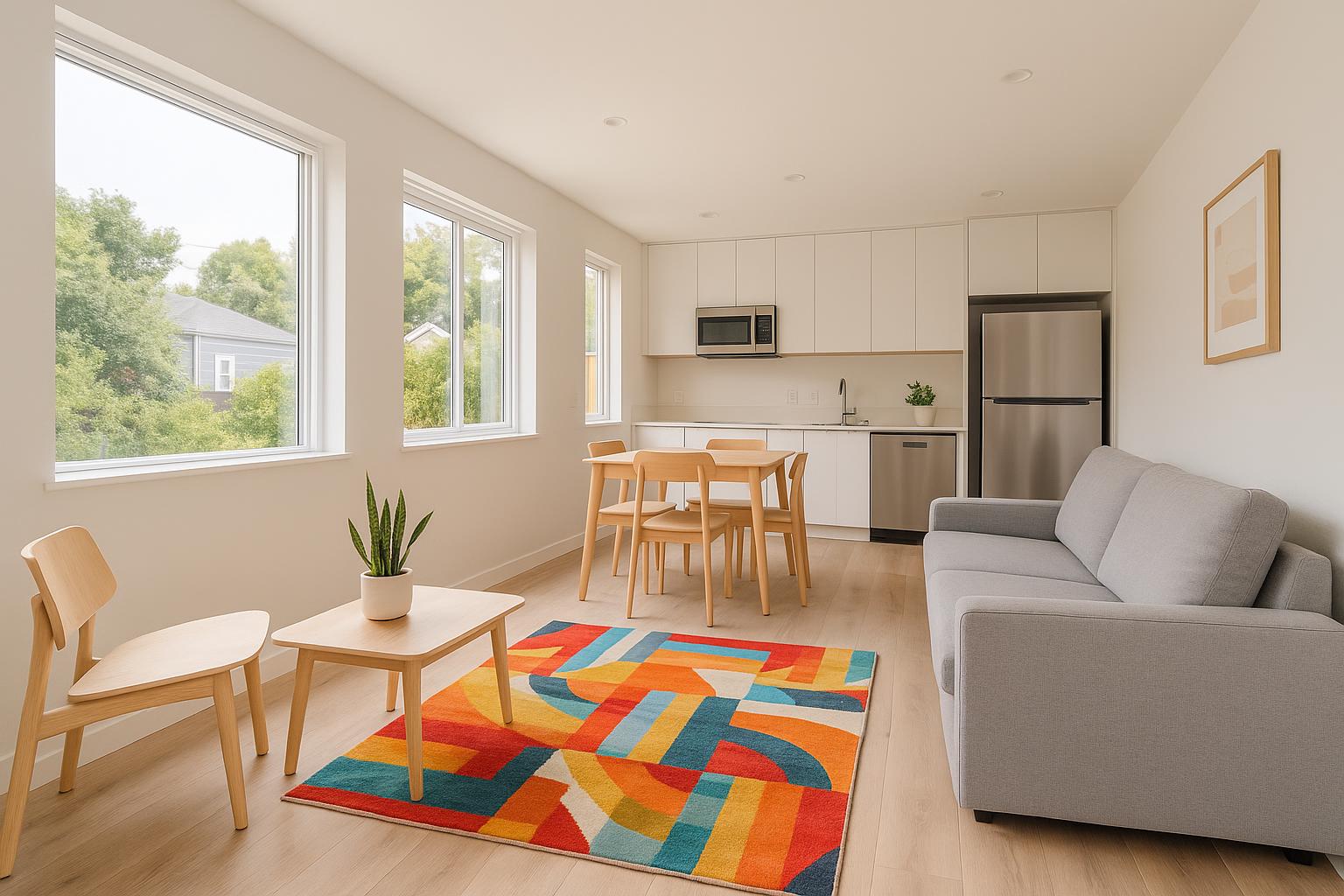 Modern ADU Interior with Pull-Out Sofa