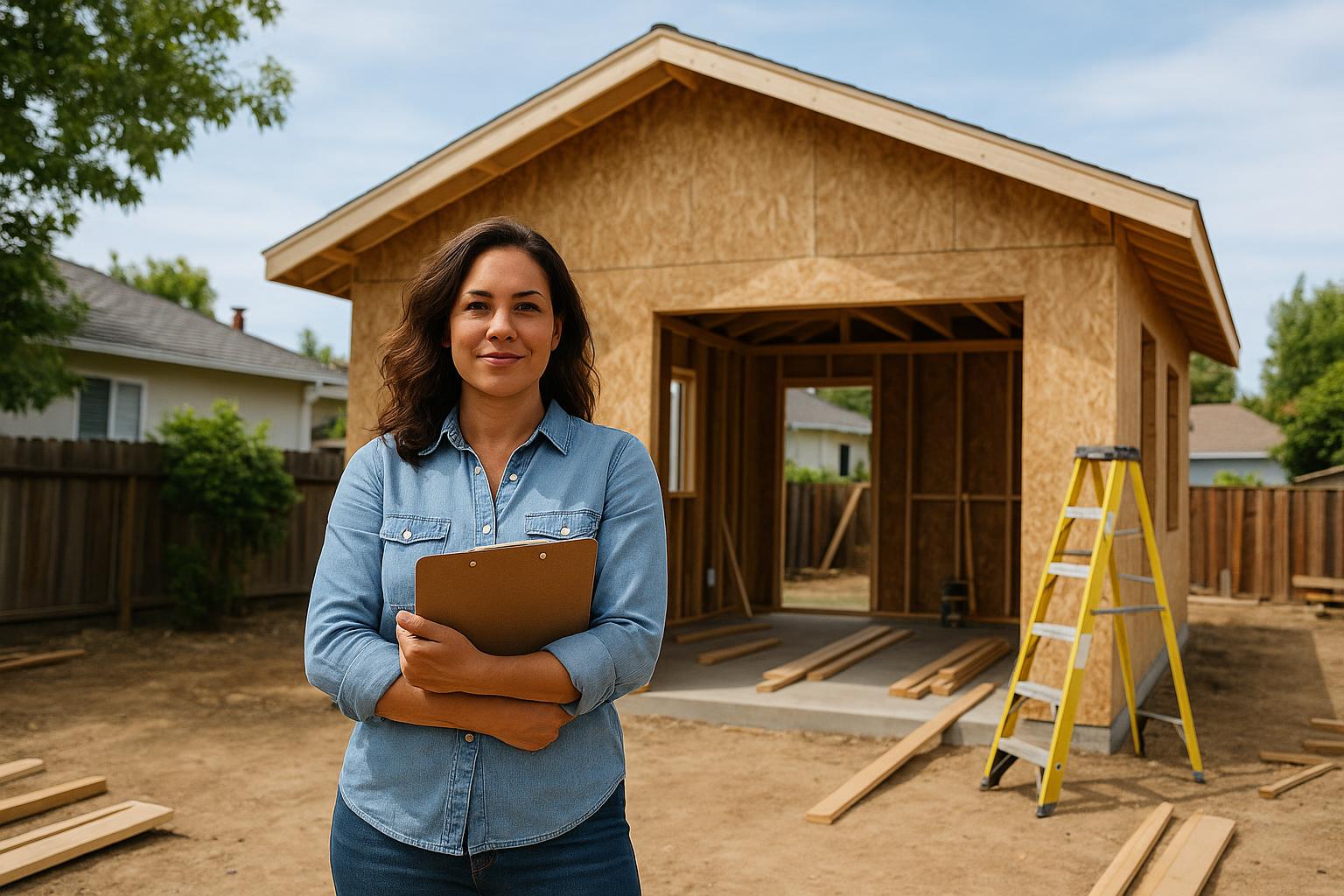 Homeowner with Checklist at Construction Site