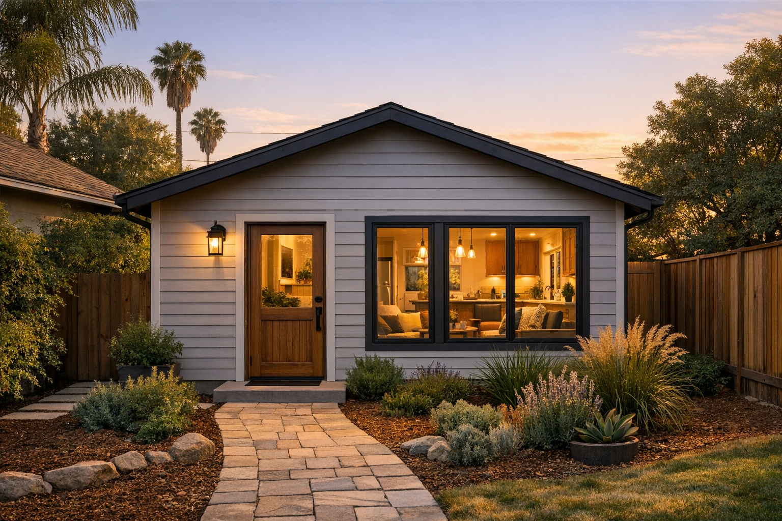 Converted garage transformed into a finished California ADU