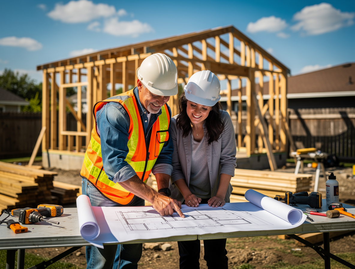 California homeowner in front of a finished ADU